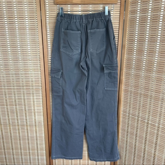 Rachel Paige Wide Leg Cargo Pants in Charcoal Small - Picture 2 of 3